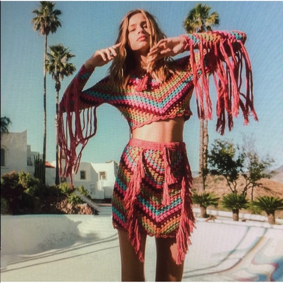 BNWT Spell & The Gypsy Joni Crochet TOP M/L - Picture 4 of 10